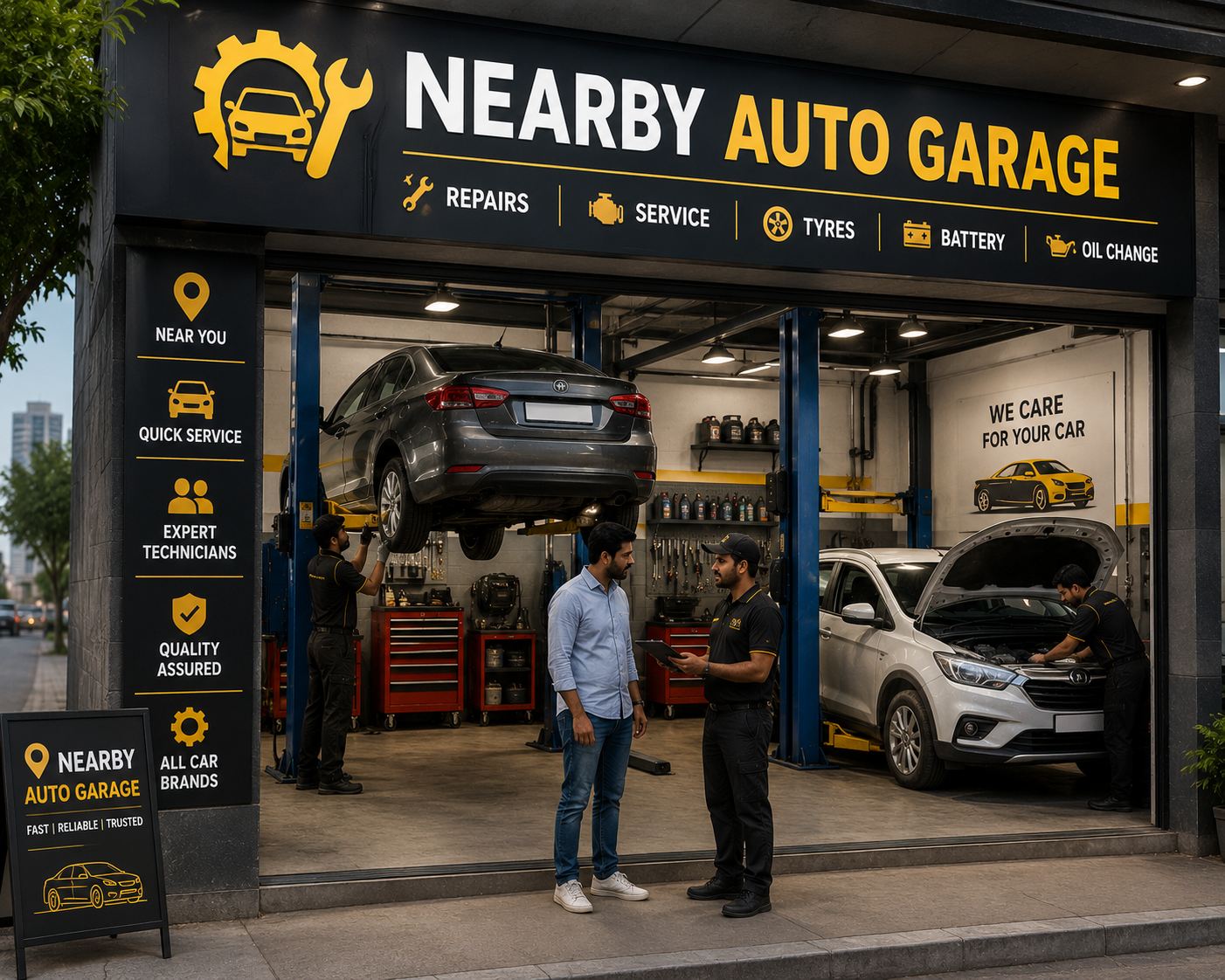 Nearby auto garage support